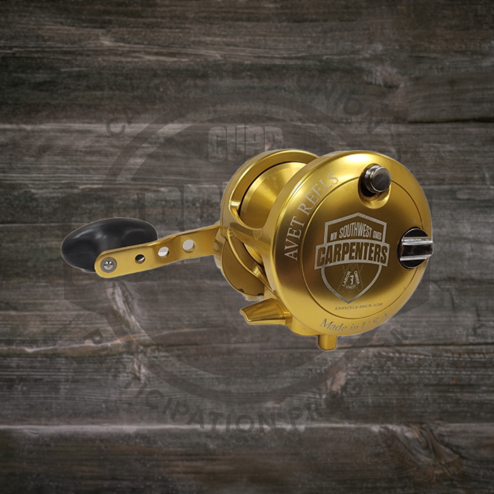 Carrete de pesca - Modelo HXJ 5/2 MC - Mano derecha (Oro)